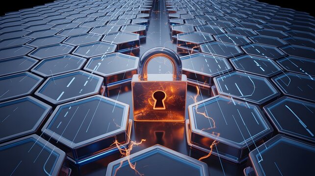 Digital Security Padlock on Hexagonal Grid with Electric Energy
