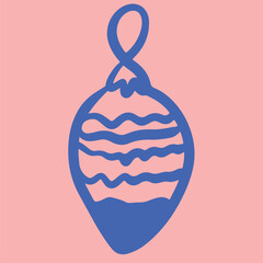 Christmas Ornament Line Art Sketch, Minimal Hand Drawn Holiday Decoration, New Year Bauble Illustration	
