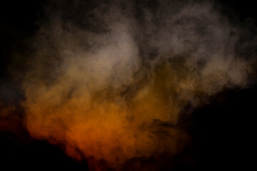 White steam on a black background.