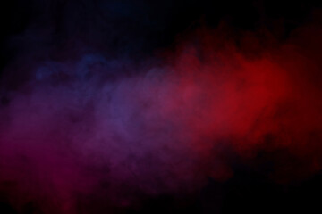 Orange and red steam on a black background.