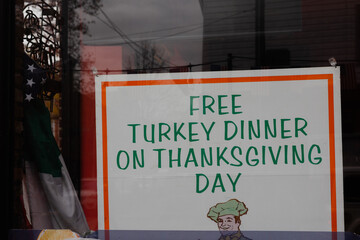 Free turkey dinner offered on Thanksgiving Day to the community at local restaurant