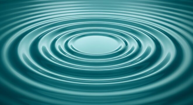 Concentric Teal Water Ripples from a Drop Impact circle