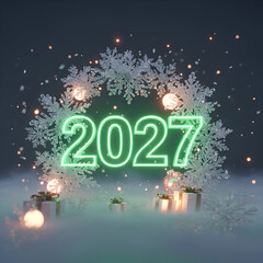 Emerald Glow Christmas 2027 – Magical Green Light Holiday Scene