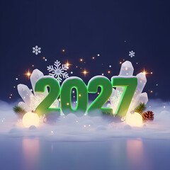 Emerald Glow Christmas 2027 – Magical Green Light Holiday Scene