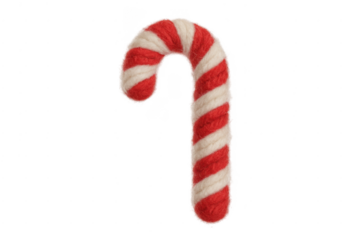 Felt candy cane christmas holiday decoration transparent background