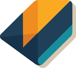 Obraz premium Geometric abstract shape with orange, blue, and teal colors