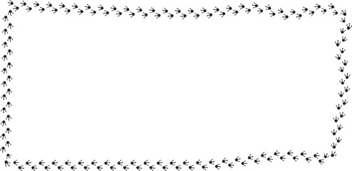 Black footprint border EPS design showing walking loop, ideal for movement and tracking visuals.