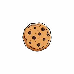 A delicious chocolate chip cookie, perfect for baking and sweet treats, presented as a simple and clean graphic illustration