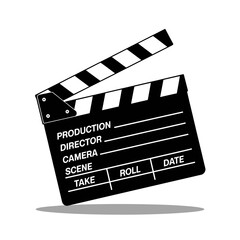 Obraz premium Clapperboard vector icon for movie film production and cinema