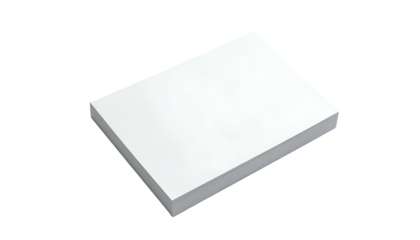 A stack of pristine, blank white paper sheets on a black background, viewed at an angle