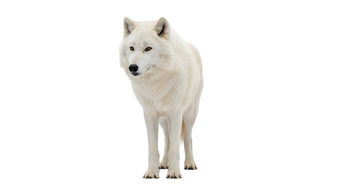Arctic wolf standing isolated on transparent background