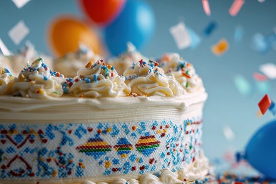 Sparkling Botswana Independence Day Cake Close-Up