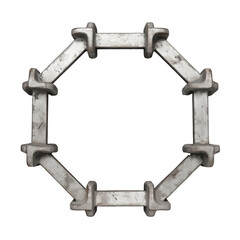 Metallic Octagon: The intricate structure of a metallic octagon, an emblem of industrial precision and the stark beauty of architectural design.