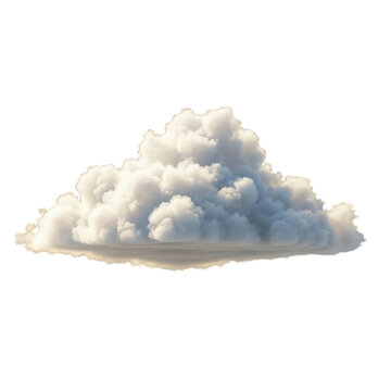 Fluffy cumulus cloud isolated on transparent background