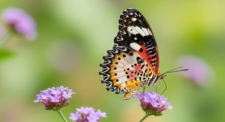 Obraz premium Butterfly on purple flower
