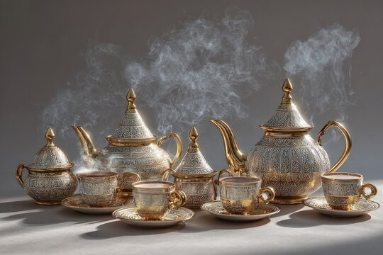 Captivating Tunisian Herbal Tea Set Display