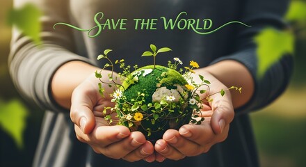 Save the World Eco Earth Care Illustration