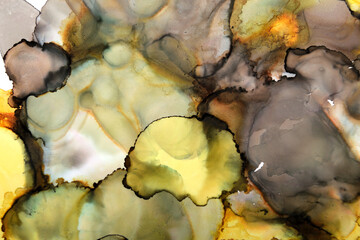 spotted art background in yellow-green shades