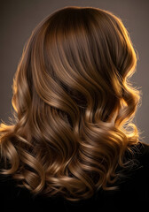 Naklejka premium Elegant wavy brown hair with highlights