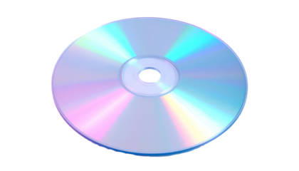 A close-up view of a reflective, circular disc with a central hole, on a black background