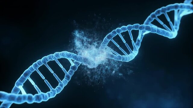 Microscopic DNA Double Helix Unzipping Animation