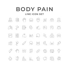 Set line icons of body pain