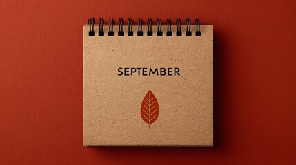 September calendar minimal rustic style