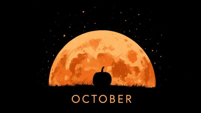 October monthly planner pumpkin orange