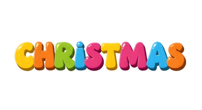Christmas Word Design Transparent PNG - Powered by Adobe