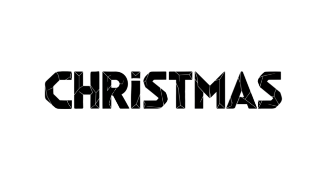Christmas Typography on Transparent Background