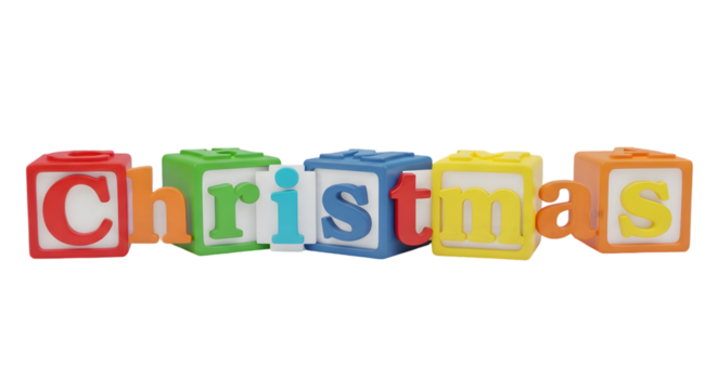 Christmas Text Art on Transparent Background