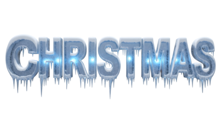 Christmas Text Design on Transparent Background