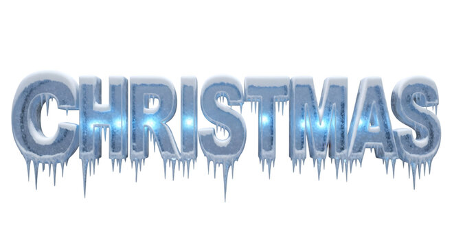 Christmas Text Design on Transparent Background