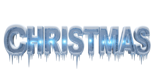 Christmas Text Design on Transparent Background