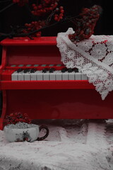piano and music notes