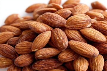 Fototapeta premium Close Up Pile of Raw Almonds Texture