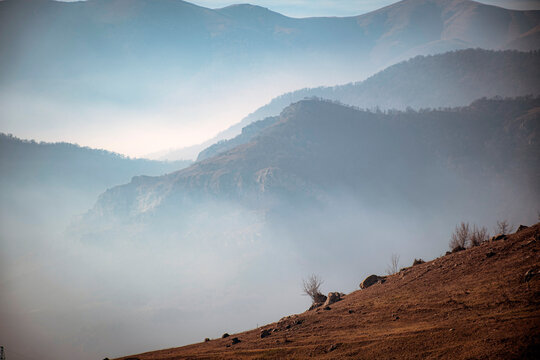fog over the mountains