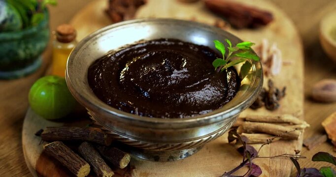 Chyavanprash or chyawanprash is widely consumed in India as a dietary ayurvedic supplement
