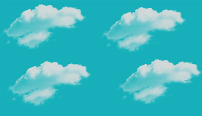 An illustration set of white abstract clouds.
