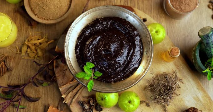 Chyavanprash or chyawanprash is widely consumed in India as a dietary ayurvedic supplement
