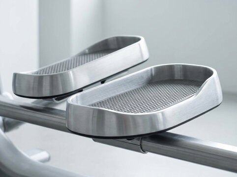 Metal Footrests on Modern Rowing Machine