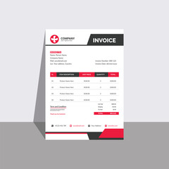 Obraz premium Business Invoice Template. Corporate Billing Document. Clean Modern Layout for Accounting, Orders, and Payments. A4 Printable Vector Template
