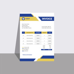 Obraz premium Corporate Invoice Template. Professional Billing Document. Clean Minimal Layout for Business Finance, Accounting, Payment Summary