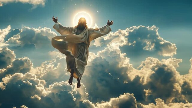 Ascension of Jesus Christ, Resurrection. Christian video for Easter publications