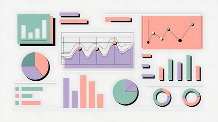 Infographic showing business data charts graphs and statistical information visuals