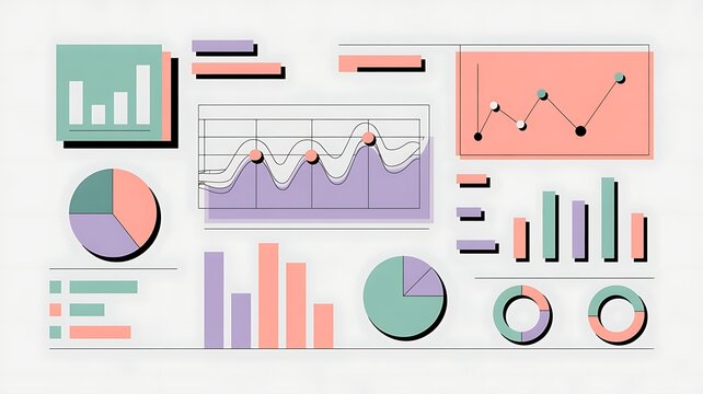 Infographic showing business data charts graphs and statistical information visuals