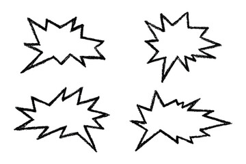 Set of hand drawn speech bubble Blank empty message box Textbox frame for banners, price tags, stickers, design