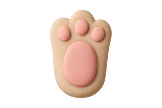 Cute pet paw with pink toe beans 3d render