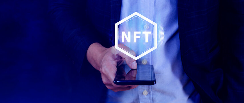 NFT non fungible token for crypto art blockchain technology concept. , investing or trading NFT on cryptocurrency, digital asset, art work and digital ledger - Powered by Adobe