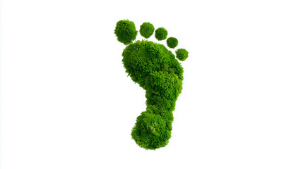 A green footprint symbol on a blank canvas, highlighting the importance of environmental responsibility and conservation efforts. The image represents the concepts of sustainable living.